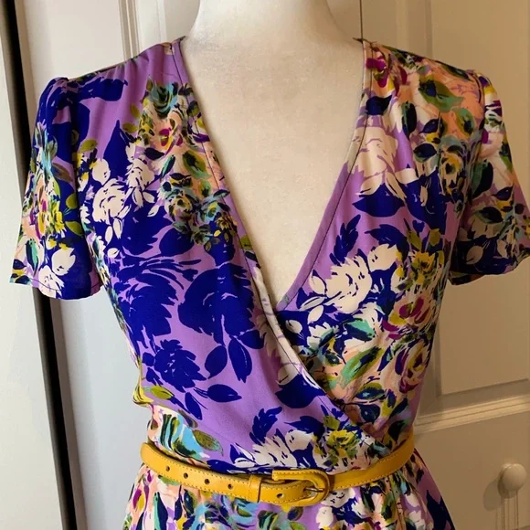 Charles Henry Faux Wrap Dress - Picture 2 of 6
